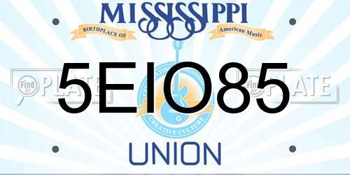 5EIO85 Mississippi License Plate