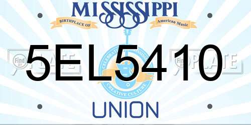 5EL5410 Mississippi License Plate