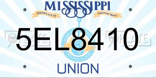 5EL8410 Mississippi License Plate