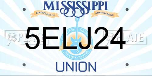 5ELJ24 Mississippi License Plate