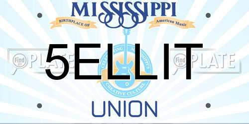 5ELLIT Mississippi License Plate