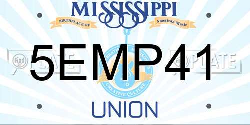 5EMP41 Mississippi License Plate