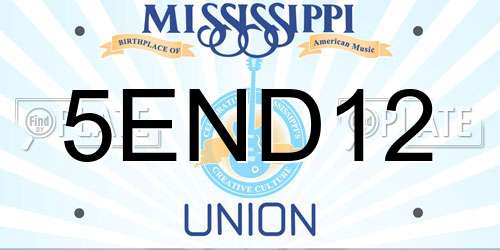 5END12 Mississippi License Plate