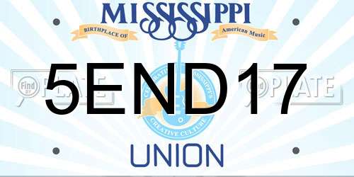 5END17 Mississippi License Plate