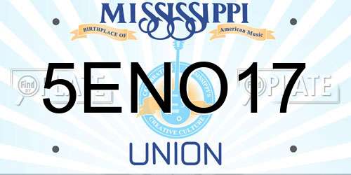 5ENO17 Mississippi License Plate