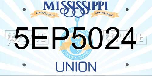5EP5024 Mississippi License Plate