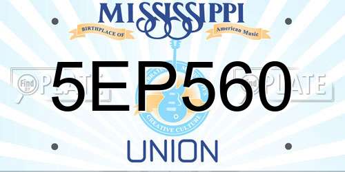 5EP560 Mississippi License Plate
