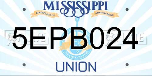 5EPB024 Mississippi License Plate