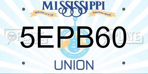 5EPB60 Mississippi License Plate
