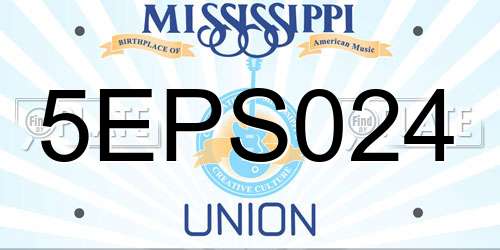 5EPS024 Mississippi License Plate