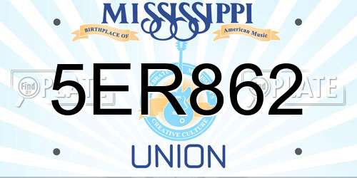 5ER862 Mississippi License Plate