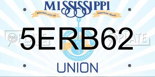 5ERB62 Mississippi License Plate