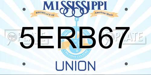 5ERB67 Mississippi License Plate