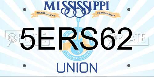 5ERS62 Mississippi License Plate