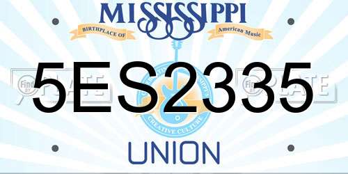 5ES2335 Mississippi License Plate