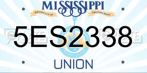 5ES2338 Mississippi License Plate