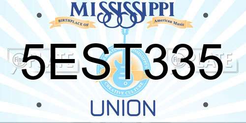 5EST335 Mississippi License Plate