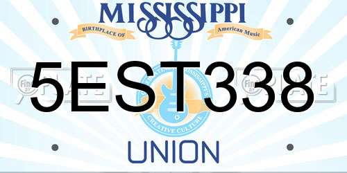 5EST338 Mississippi License Plate