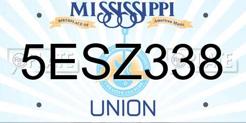 5ESZ338 Mississippi License Plate