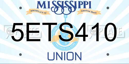 5ETS410 Mississippi License Plate