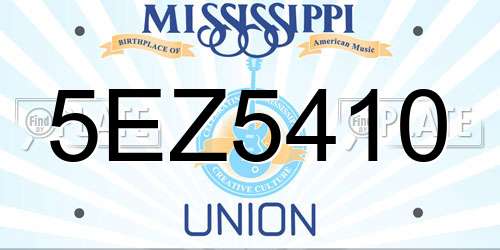 5EZ5410 Mississippi License Plate