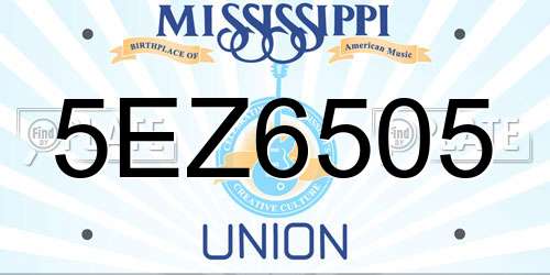 5EZ6505 Mississippi License Plate