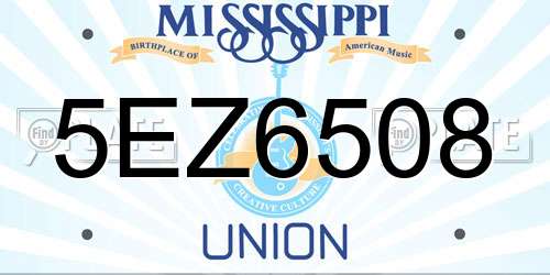 5EZ6508 Mississippi License Plate