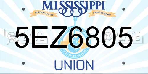 5EZ6805 Mississippi License Plate