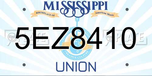 5EZ8410 Mississippi License Plate