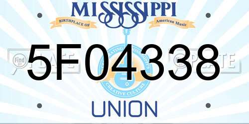5F04338 Mississippi License Plate