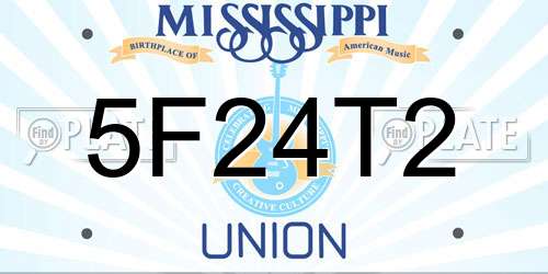 5F24T2 Mississippi License Plate