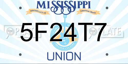 5F24T7 Mississippi License Plate