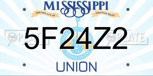 5F24Z2 Mississippi License Plate