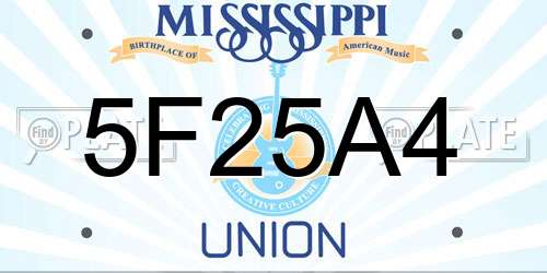 5F25A4 Mississippi License Plate