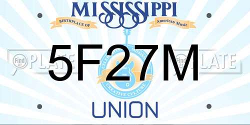 5F27M Mississippi License Plate