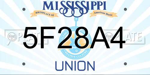 5F28A4 Mississippi License Plate