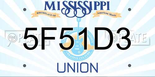 5F51D3 Mississippi License Plate