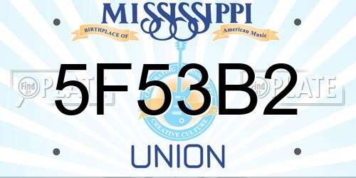 5F53B2 Mississippi License Plate
