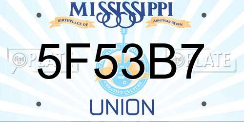 5F53B7 Mississippi License Plate