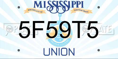 5F59T5 Mississippi License Plate