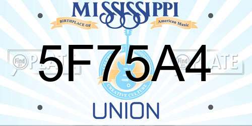 5F75A4 Mississippi License Plate