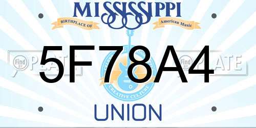 5F78A4 Mississippi License Plate