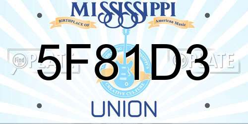 5F81D3 Mississippi License Plate