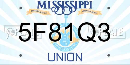 5F81Q3 Mississippi License Plate