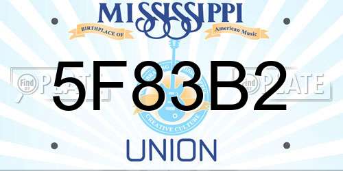 5F83B2 Mississippi License Plate