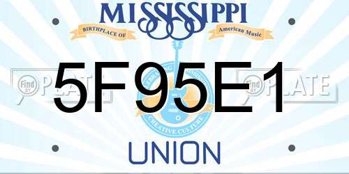 5F95E1 Mississippi License Plate