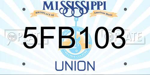 5FB103 Mississippi License Plate