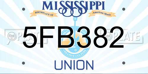 5FB382 Mississippi License Plate