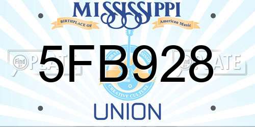 5FB928 Mississippi License Plate