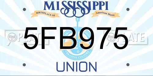 5FB975 Mississippi License Plate